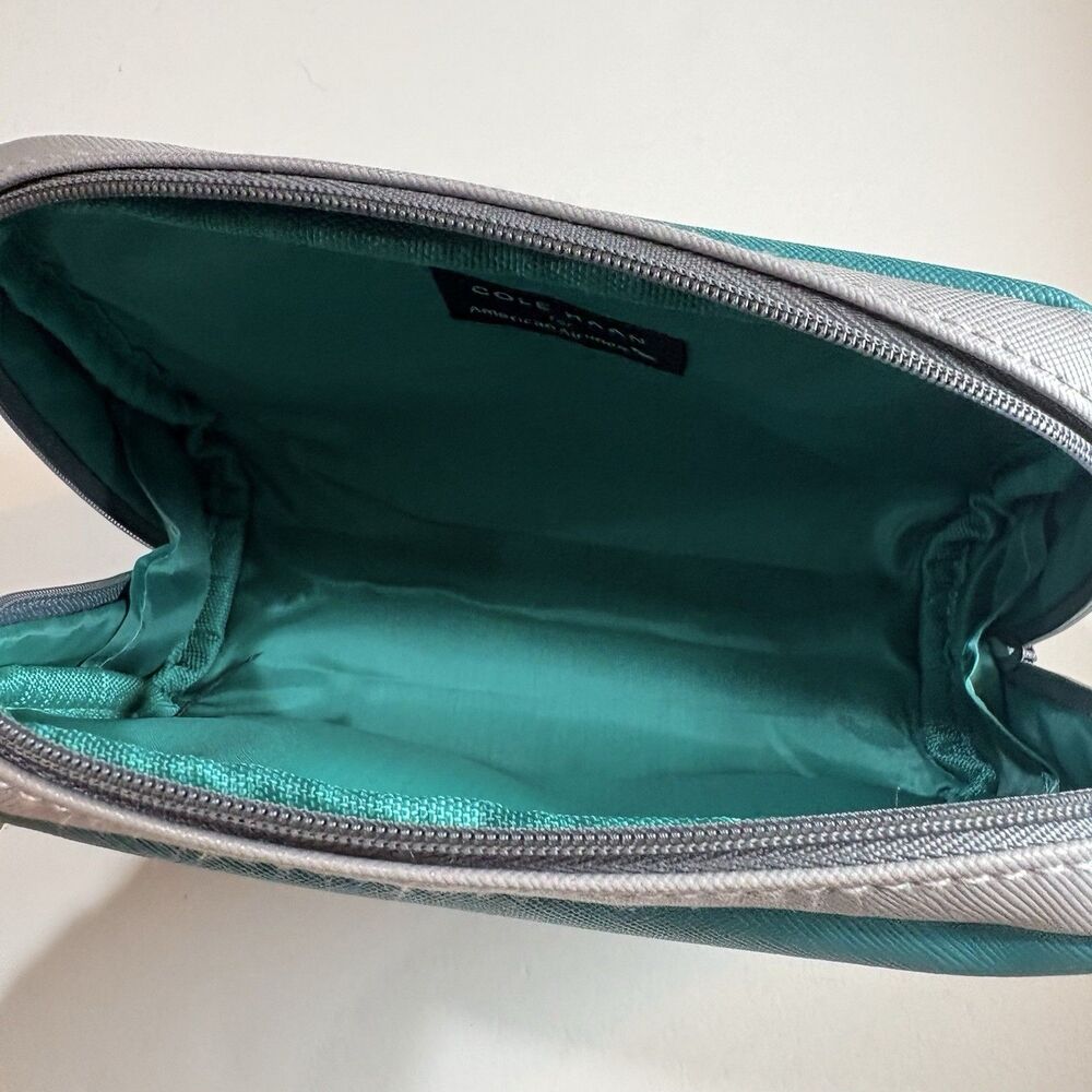 Cole Haan for American Airlines Amenity Kit Teal Gray Travel Pouch Eye Mask - Picture 3 of 6